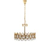 Gilded Brass and Crystal Chandelier by Palwa 1970s