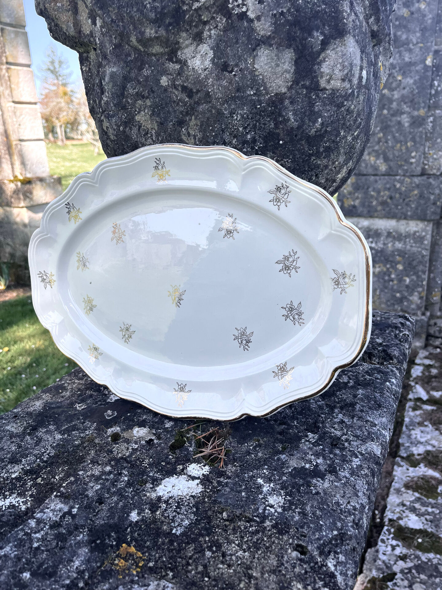 French Sanguimines Porcelain Serving Platters (Set of 2)