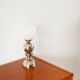 Chromed metal lamp and opaline globe, Space Age Design, 1970