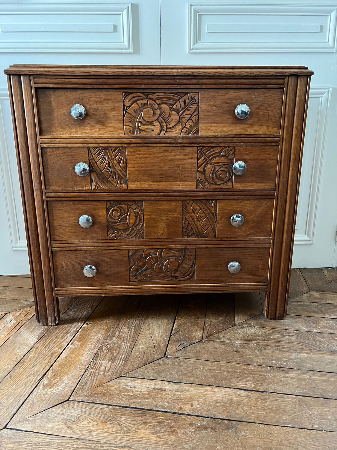 Art Deco style wooden chest of drawers