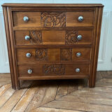 Art Deco style wooden chest of drawers