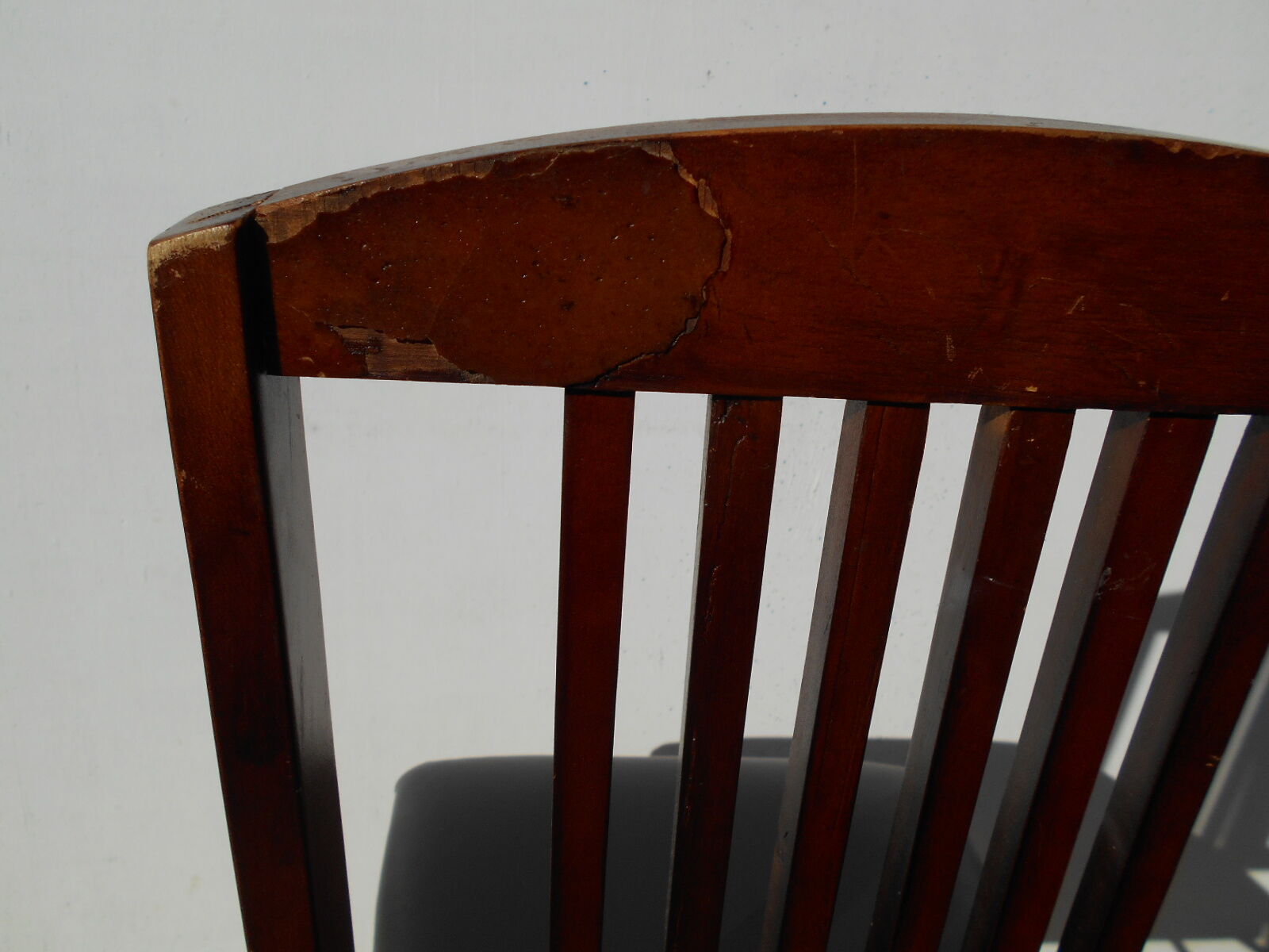 Folding chair in wood and leather, set of 4