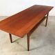 Scandinavian teak coffee table with slatted shelf, Denmark 1960s