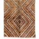 Vintage Hand-Knotted Tulu Runner Rug with Geometric Diamond Design in Brown, Orange and Earthy Tones, 100% Wool