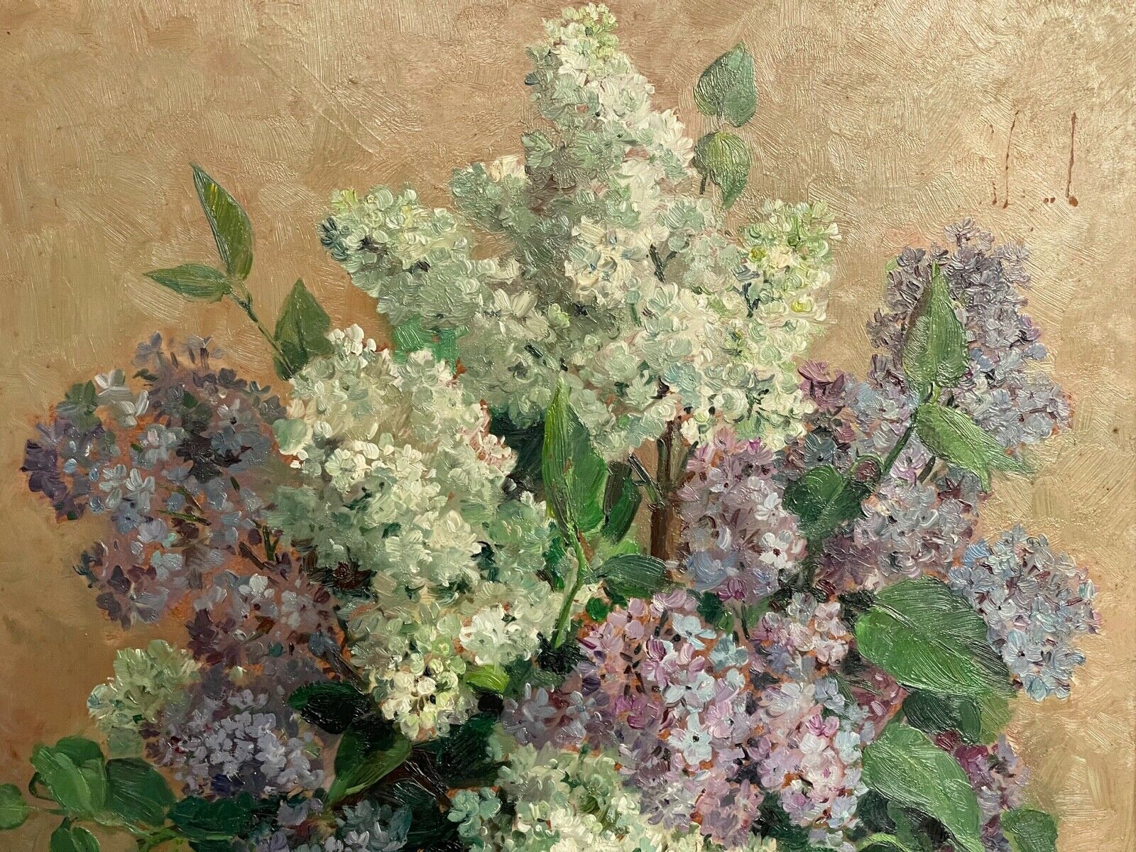 Huile panneau nature morte Jean Verdier bouquet fleurs cadre montparnasse