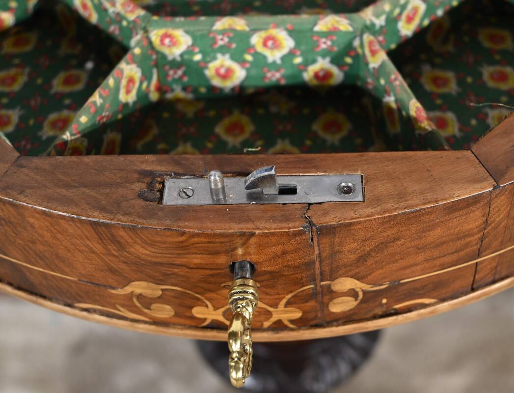 Trumpet Table for Work and Games, Walnut – Late 19th Century
