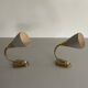 Pair of grey metal and brass wall lights, 1960s, Germany