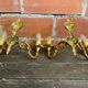Pair of Double Wall Lights in Antique Louis XV Style, Gilded Bronze Vintage #D67