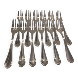 12 silver-plated metal cake forks by Christofle Spatours