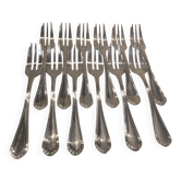 12 silver-plated metal cake forks by Christofle Spatours