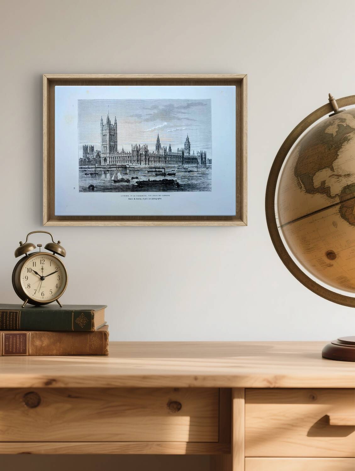 Londres, le parlement, illustration imprimée en 1879.