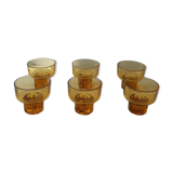 Vintage amber liqueur glasses