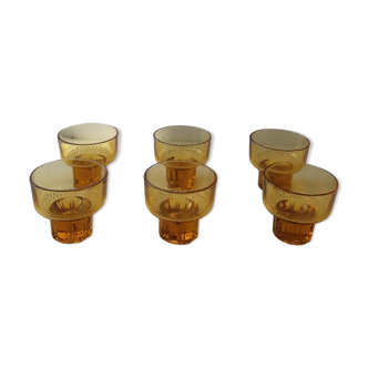 Vintage amber liqueur glasses