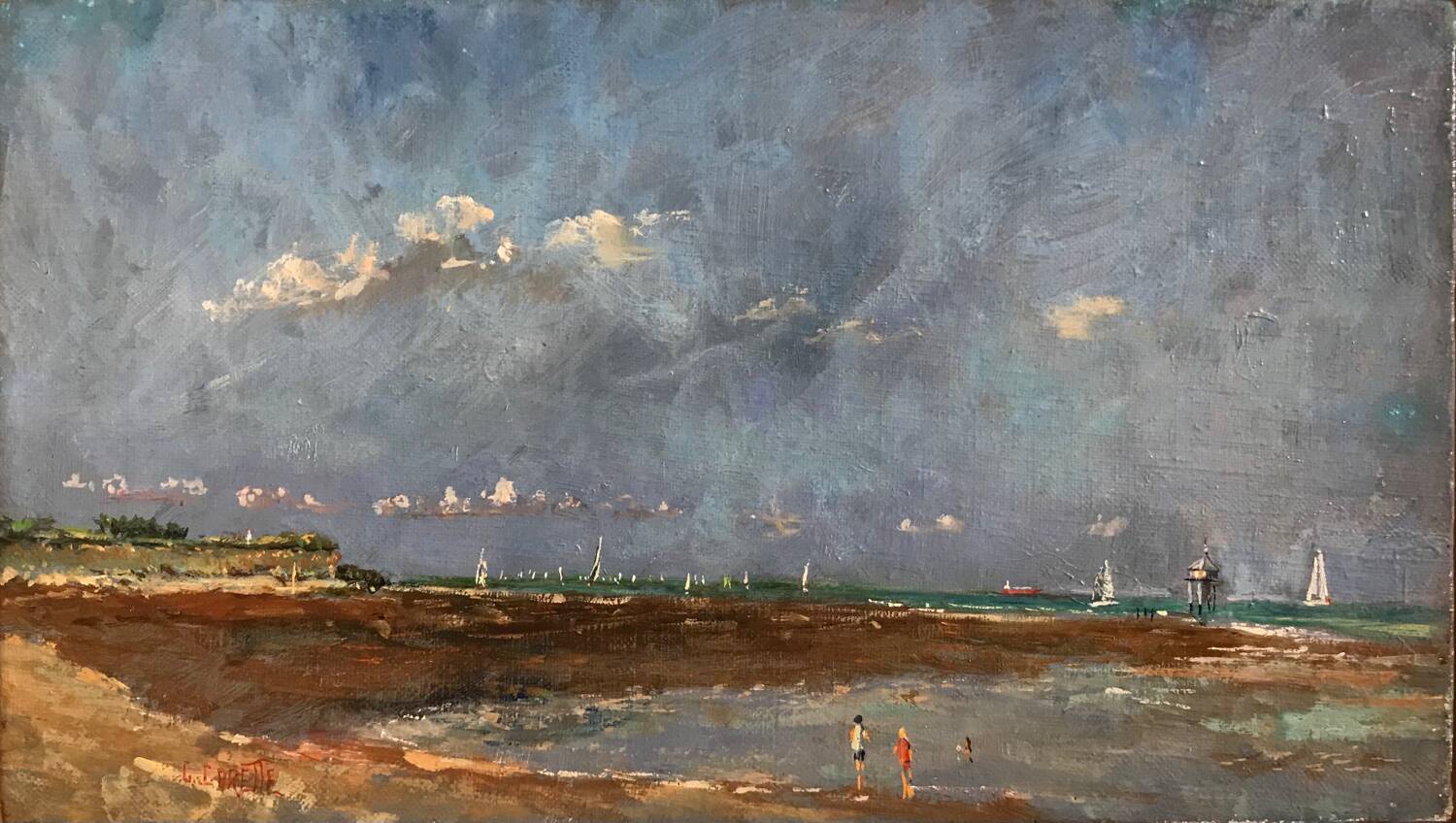 Oil on canvas by Gérard CARETTE (1943-2023). La Rochelle