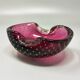 1960s mid-century pink ashtray or catchall in bullicante Murano glass by Flavio Poli
