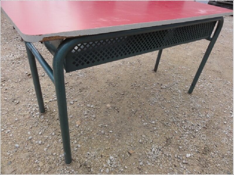 Metal and laminate table red