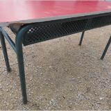 Metal and laminate table red
