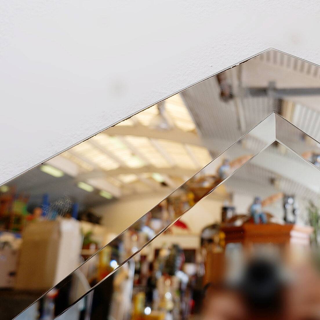 Large Art Deco "diamond" wall mirror
