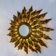 Sunburst wall mirror light – gilt metal, France 1960s