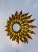 Sunburst wall mirror light – gilt metal, France 1960s
