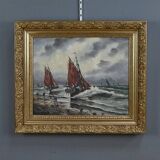 Tableau "Fishing Memory" signed L. Henry – late 19th century