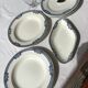 2 assiettes plates terre de fer salins jumièges bleu marine