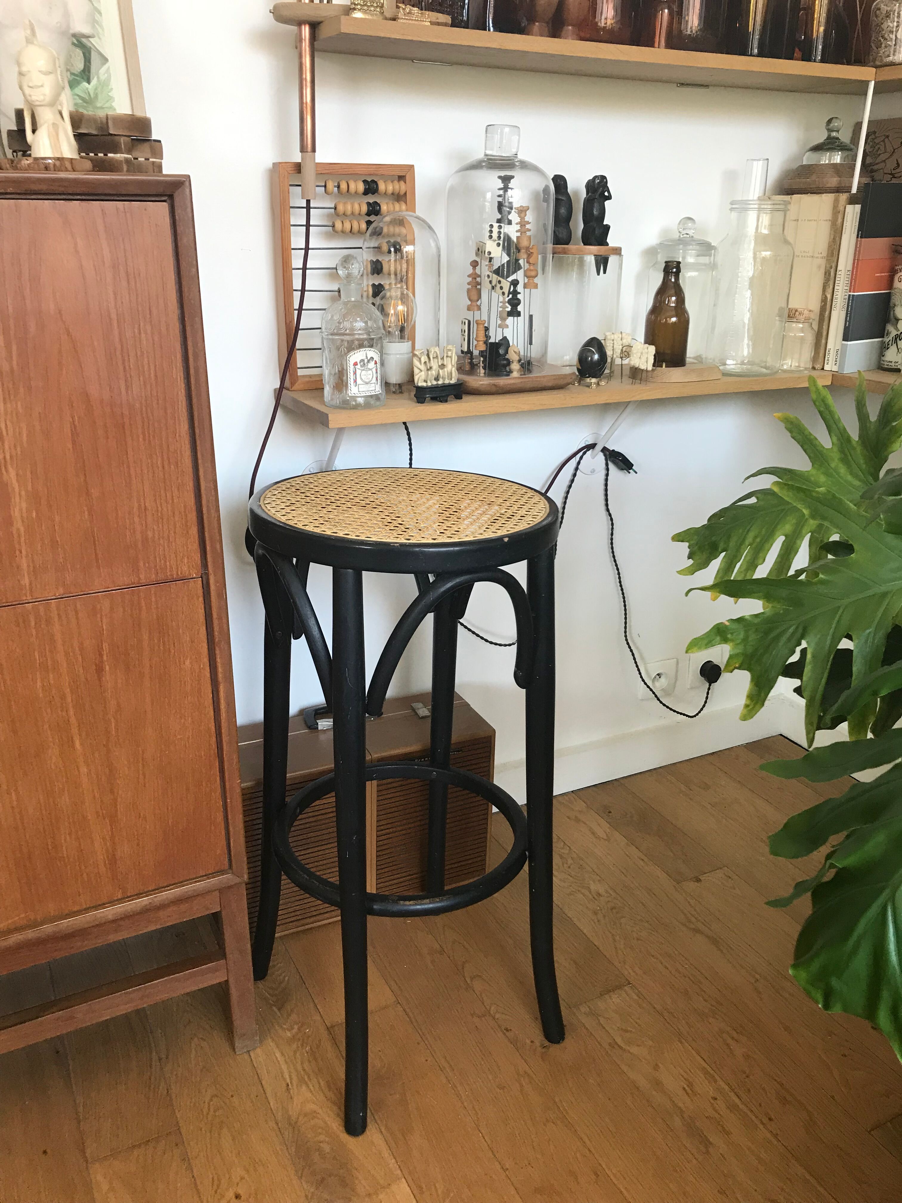 High wooden and canning stool