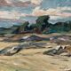 Original Swedish Oil on Canvas – “Mountains Landscape” by Georg Andersson – Signed – Vintage & Framed – 58 × 50 cm