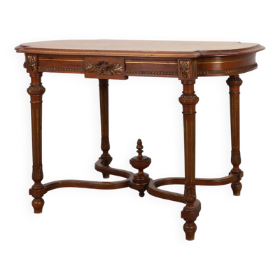 Table d'appoint en chêne de style Empire français avec détails dorés, vers 1900