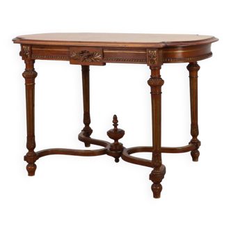 French Empire‑Style Oak Side Table with Gilt Details, ca. 1900