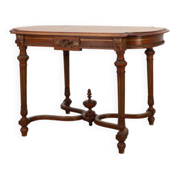 French Empire‑Style Oak Side Table with Gilt Details, ca. 1900