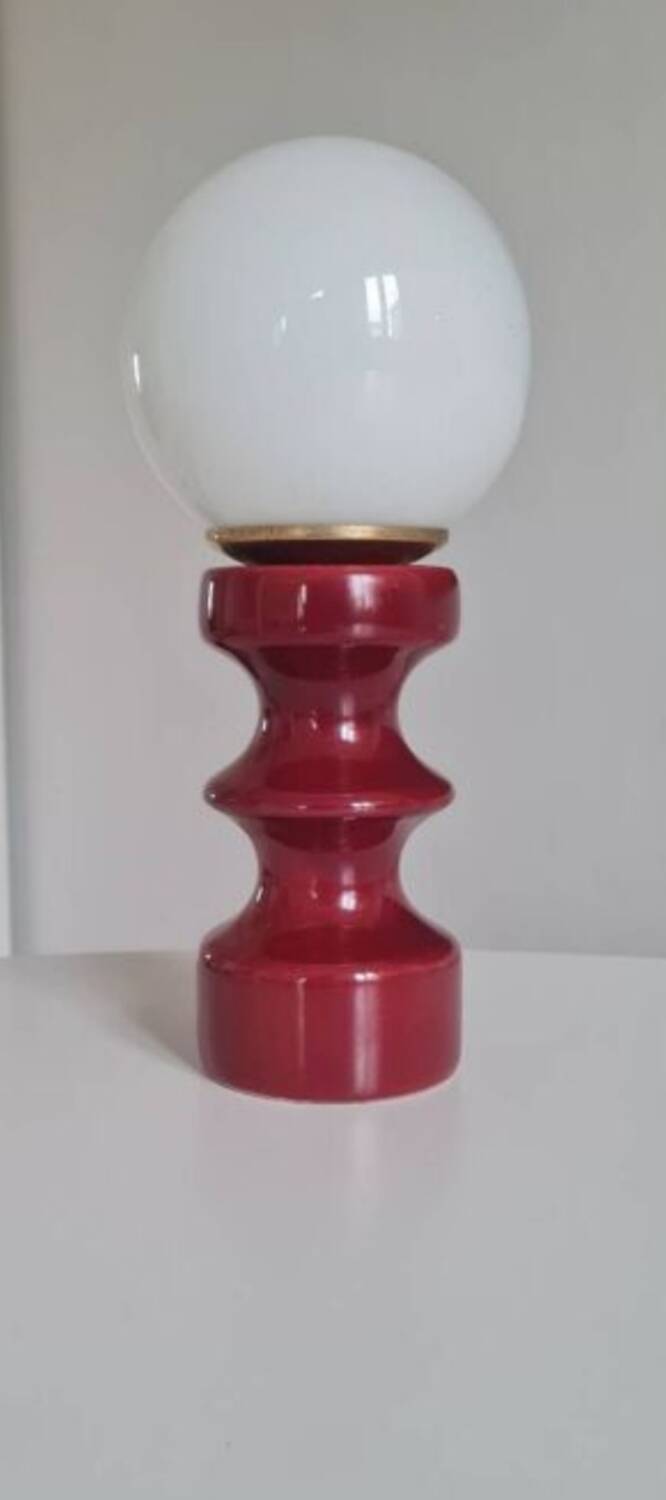 Ceramic and opaline table lamp