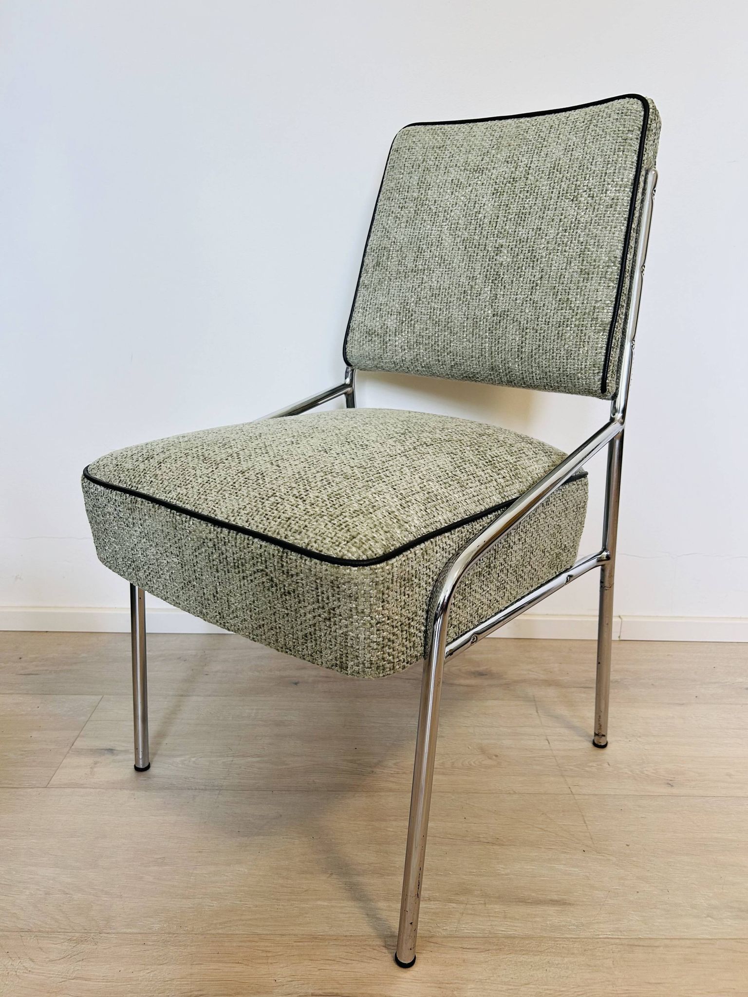 Chromed Bauhaus dining chair from Hungary, 1960s