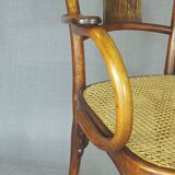 Kohn No. 196 curved wood bistro armchair, new cane