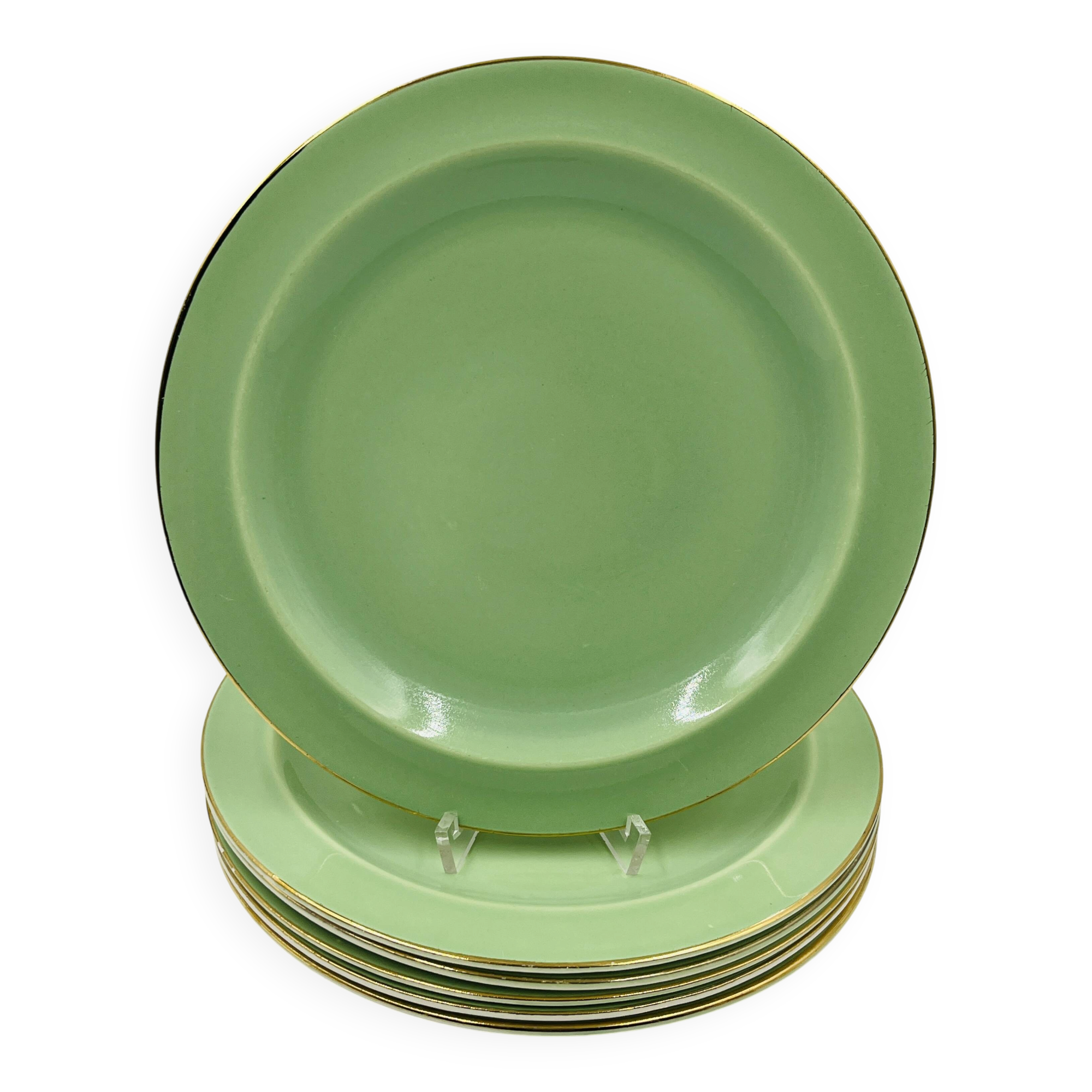 Set of 6 Keralux Boch earthenware plates