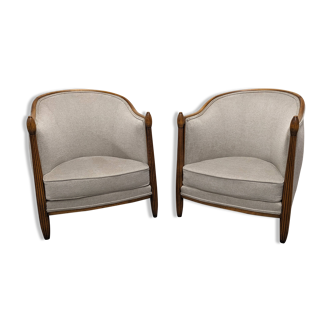Paire de fauteuils gondoles Art déco vers 1920