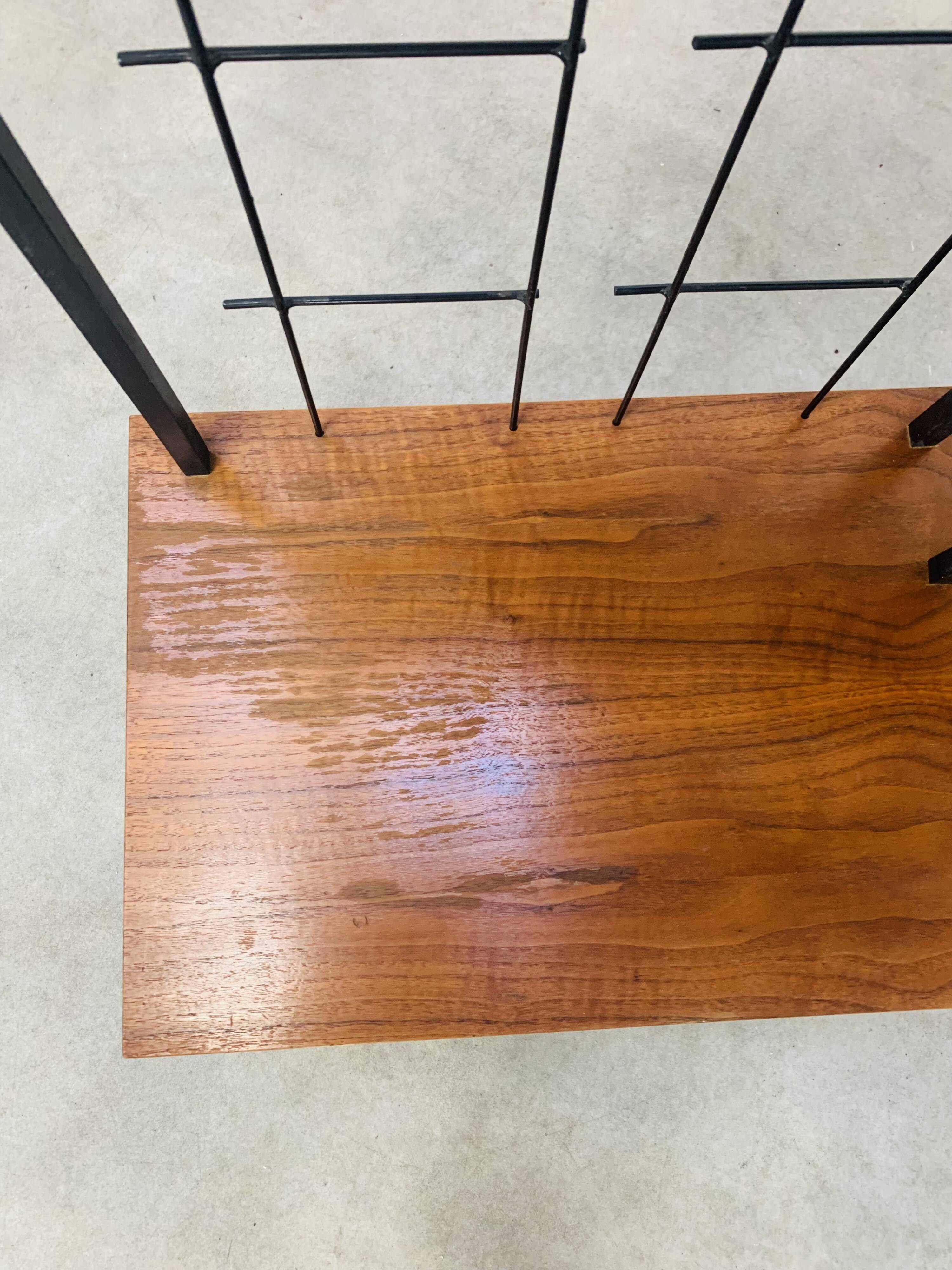 50s asymmetrical plant shelf, teak