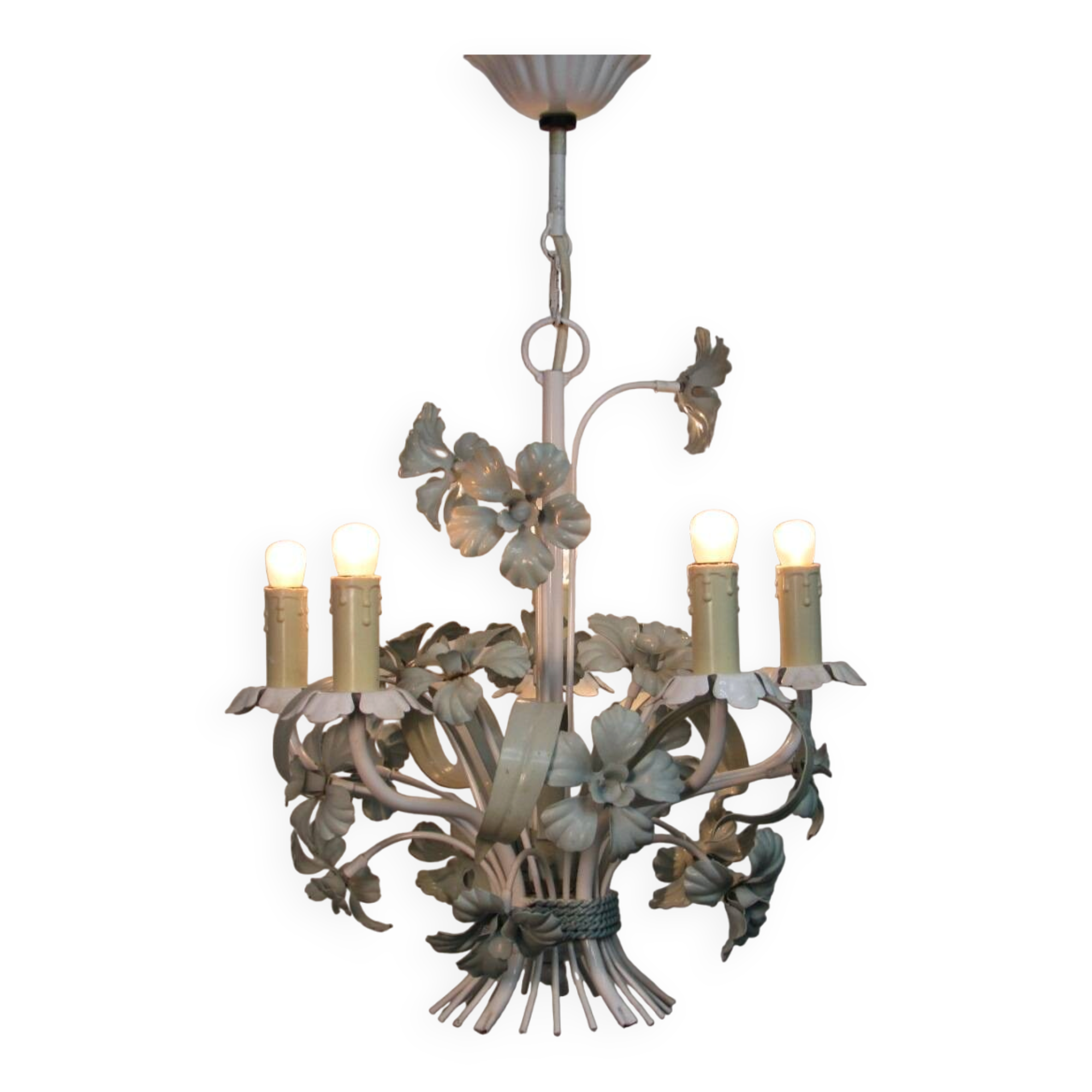 Lustre en métal. ancien. 5 bras