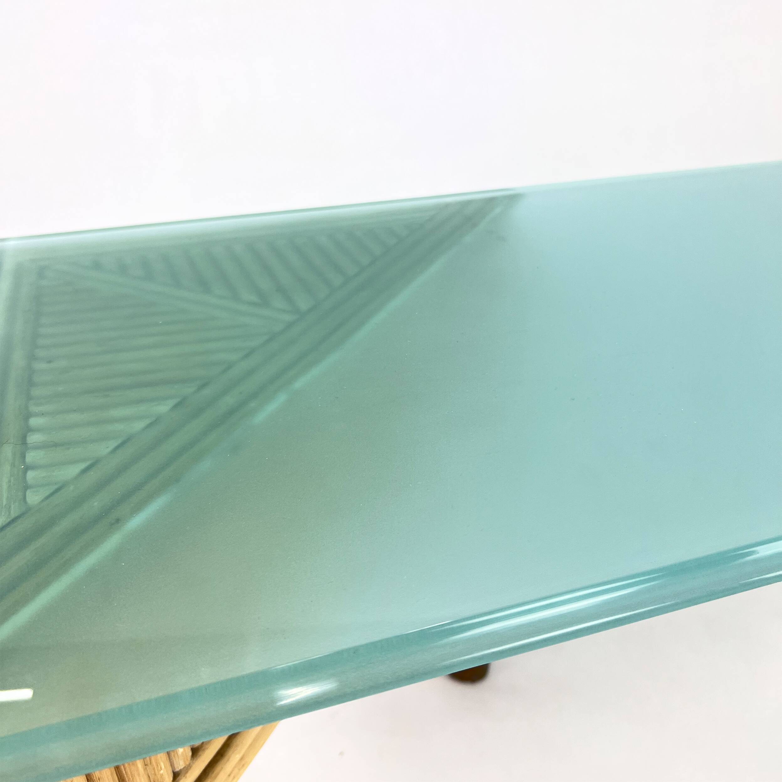 Table d'Appoint en Bambou et Verre, 1970s