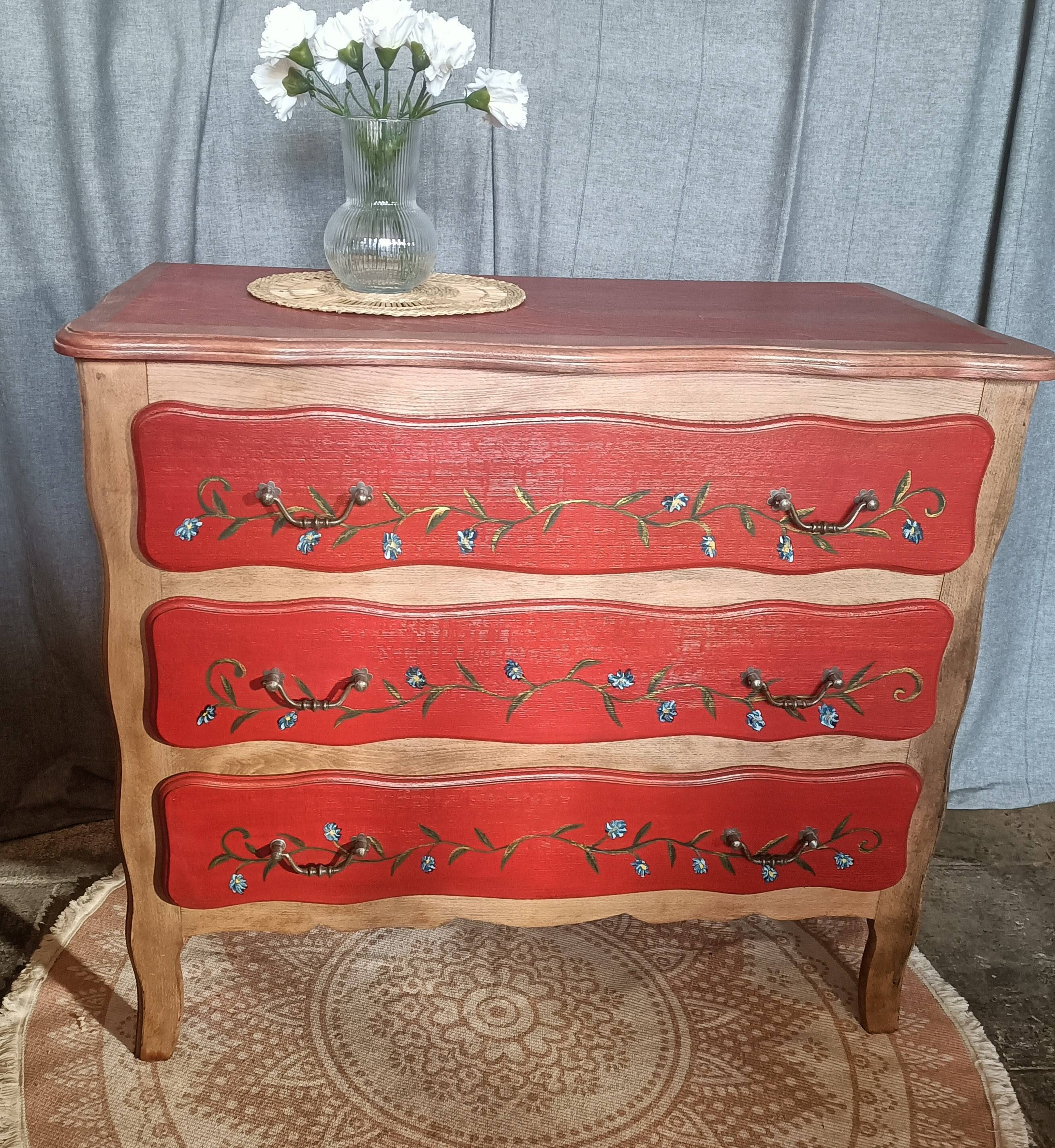 Hand painted chest of drawers