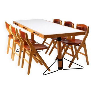 Conference table with chairs, Marc Held, 1970s