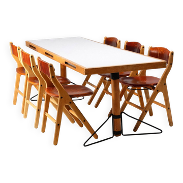 Table de conférence avec chaises, Marc Held, années 1970