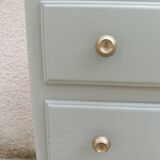 Vintage commode enhanced in grey-green.