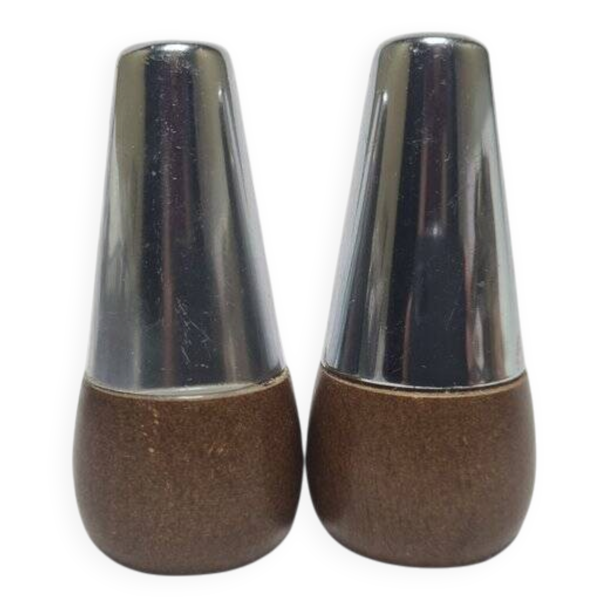 Vintage salt and pepper holders from A&B, Denmark, 1950s, set of 2