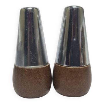 Vintage salt and pepper holders from A&B, Denmark, 1950s, set of 2