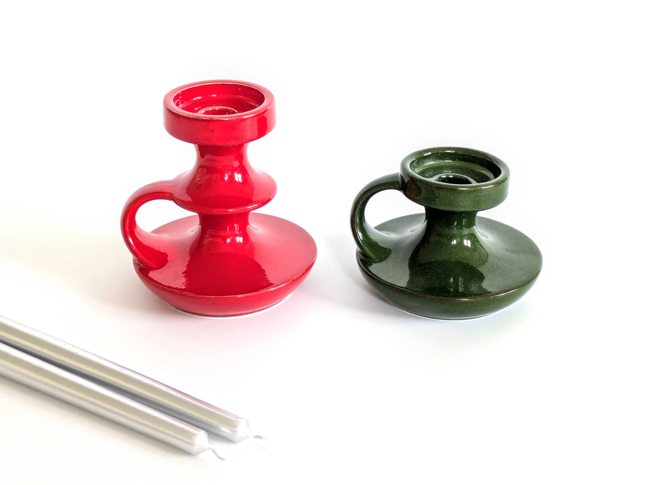 Pair of ceramic candlesticks | Cari Zalloni Steuler Ceramics | Germany, 1960s