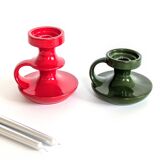 Pair of ceramic candlesticks | Cari Zalloni Steuler Ceramics | Germany, 1960s