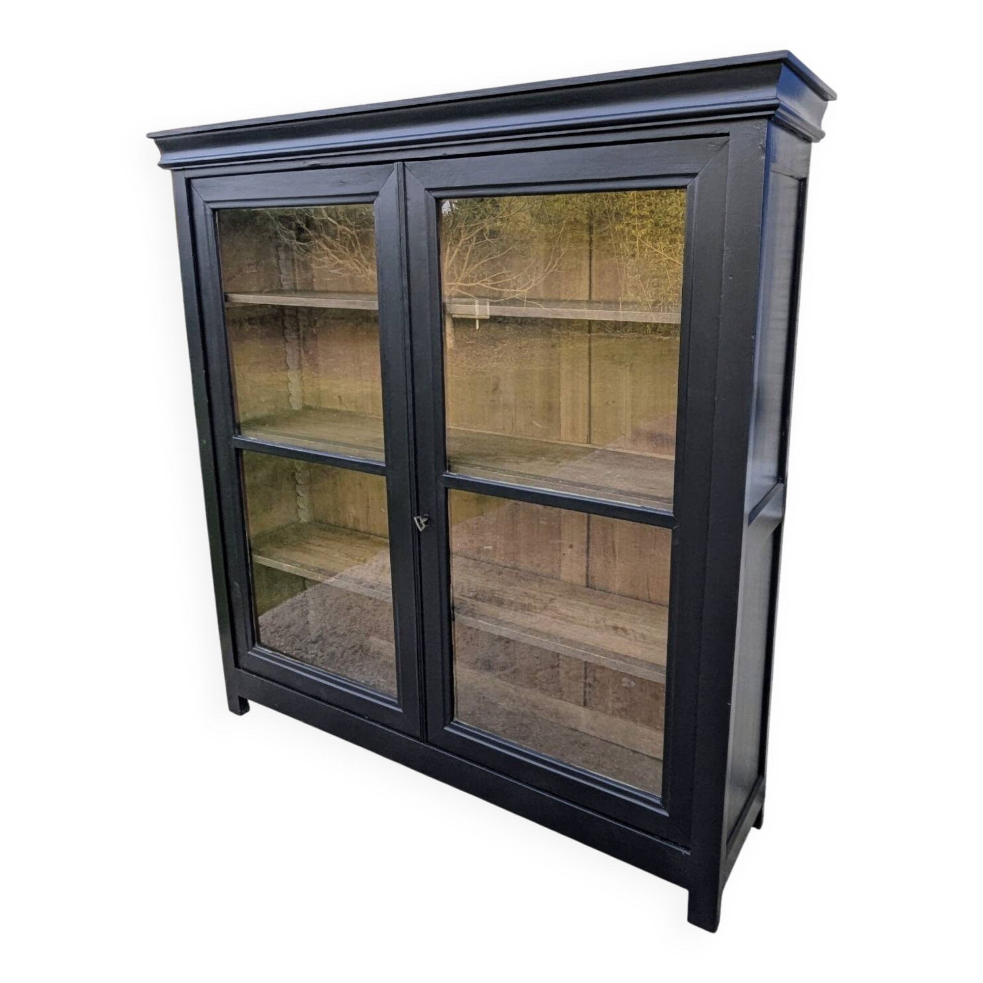 Glass display cabinet, 19th century.