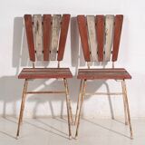 Antique red garden chairs (c.1920). Set of 4 pieces #31