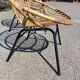 Lot de 3 fauteuils corbeille vintage en rotin Rohé Noordwolde - Années 60